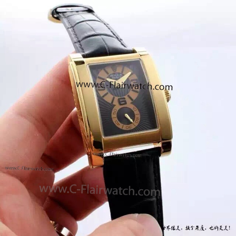 Rolex Cellini Prince Yellow Gold Black Dial Watch Low Price